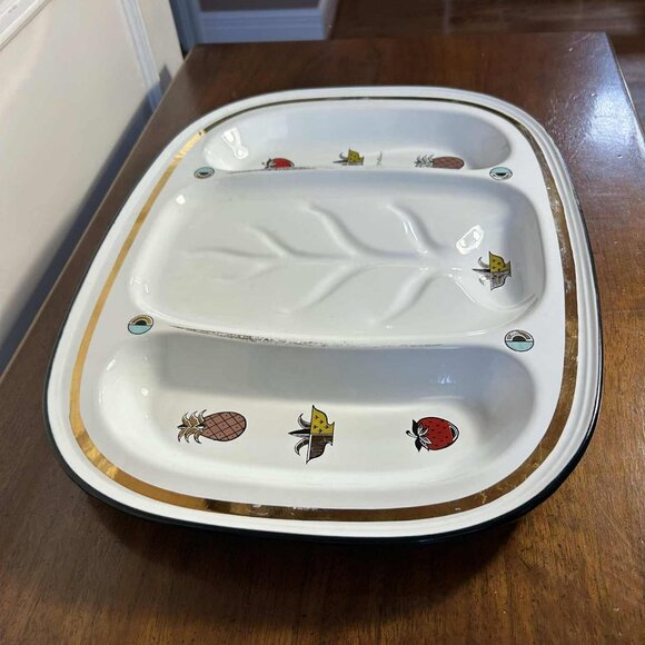 MCM Georges Briard enamelware fruit platter - Picture 1 of 10